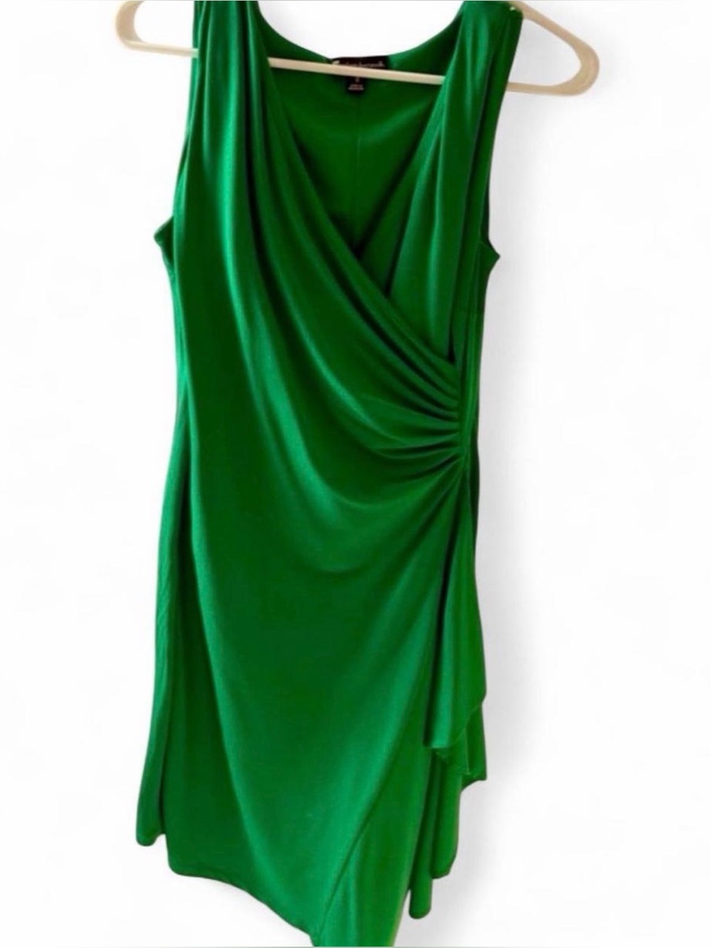 Valerie Bertinelli Emerald Green Asymmetrical Draped Dress